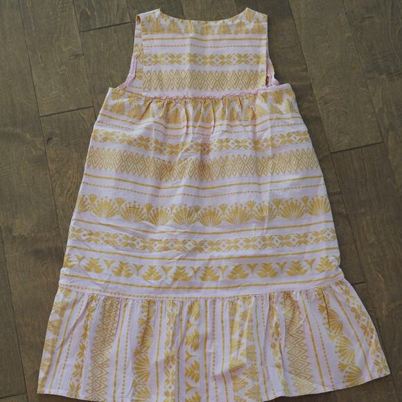 Grand Sleeveless V Neckline Printed Tiered Mini Dress Yellow Womens Size Small - Picture 4 of 7